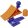 Unterlegkeil + Halter, Kunststoff, orange/blau