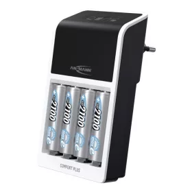   ANSMANN Quick Charger Comfort Plus + 4 rechargeable batteries AA 2100mAh