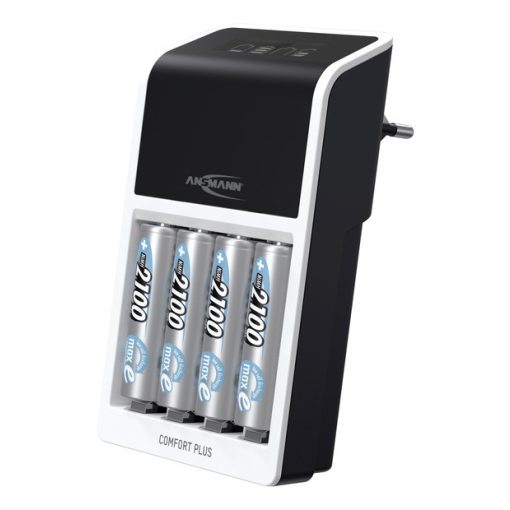 ANSMANN Quick Charger Comfort Plus + 4 rechargeable batteries AA 2100mAh