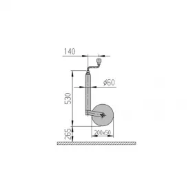 AL-KO támasztókerék, Ø 60 mm, max. 500 kg