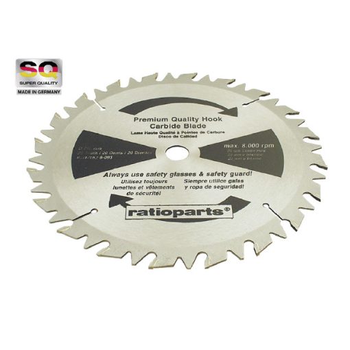 20-Zahn Hartmetallsägeblatt, 250 x 20 x 1,8 mm