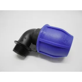   "NORMA PP compression fitting 90°, for tube-Ø 20, with G3/4"" ET"