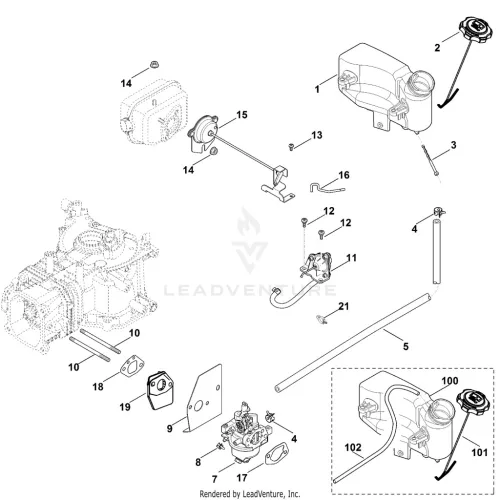 AG - Carburettor, fuel line – pozíció: 19