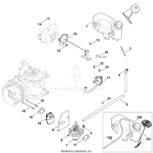AG - Carburettor, fuel line – pozíció: 19