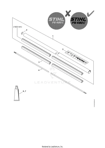 AO - Hajtószár assembly FS 490 C-EM L – pozíció: 6