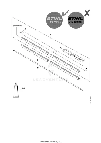 AM - Hajtószár assembly FS 490 C-EM K, FS 490 C-EM KW – pozíció: 7