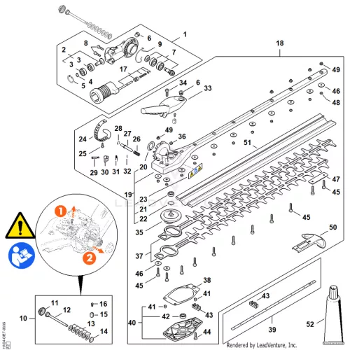 AE - Angle drive, adjustable thru 145°, 500 mm – pozíció: 45