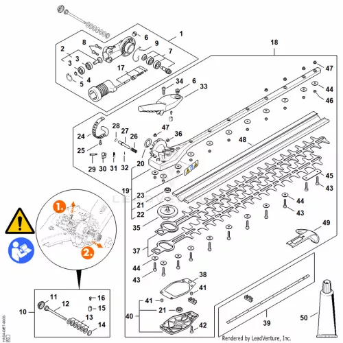 AE - Angle drive, adjustable thru 145°, 500 mm – pozíció: 21