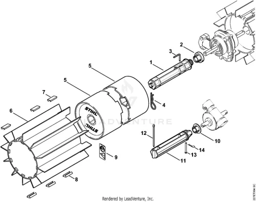 AI - KW-KM Sweeper drum assembly – pozíció: 3