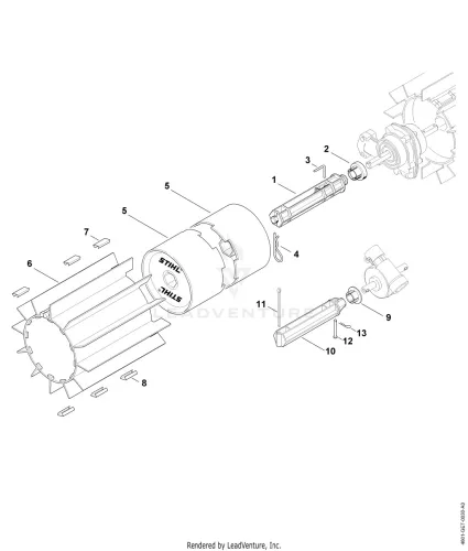 AI - KW-KM Sweeper drum assembly – pozíció: 3