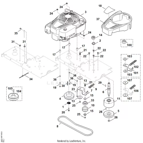STIHL robbantott ábra STH-1EE72896B07C448C – alkatrész pozíció: 102, 106, 9