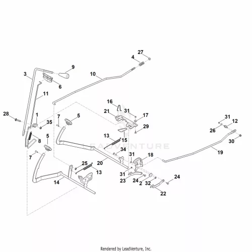 AI - Brake, Parking brake, Control lever – pozíció: 23