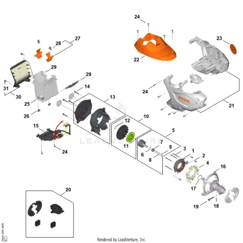 STIHL robbantott ábra STH-5CB7BF1B0A40E3DE – alkatrész pozíció: 2