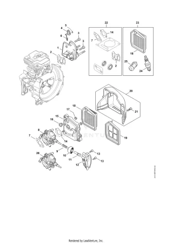 AE - Spacer flange, Levegőszűrő – pozíció: 3
