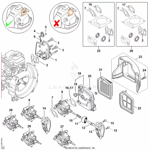 AI - Spacer flange, Levegőszűrő – pozíció: 3