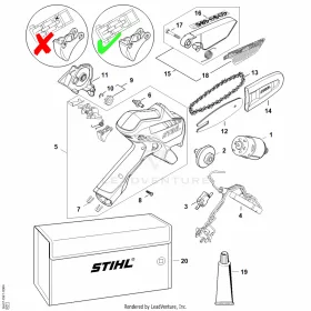 Fogantyúházak működtető elemekkel STIHL GA01-007-4600