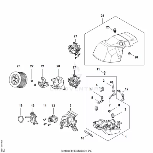 AH - Air baffle, Karburátor bracket, Shroud – pozíció: 24