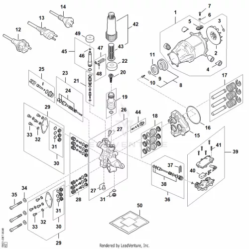 AA - Villanymotor, Csatlakozókábel, Valve block, Pump – pozíció: 19