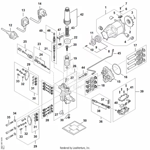 AA - Villanymotor, Csatlakozókábel, Valve block, Pump – pozíció: 19