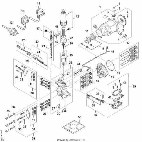 AA - Villanymotor, Csatlakozókábel, Valve block, Pump – pozíció: 19