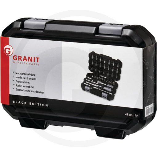 "GRANIT BLACK EDITION Dugókulcskészlet 1/4""" 45 db, metrikus