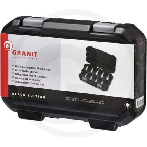 "GRANIT BLACK EDITION 1/2"" torx bitdugókulcskészlet" 9 részes
